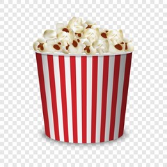 Poster - Big popcorn pack mockup. Realistic illustration of big popcorn pack vector mockup for on transparent background