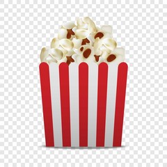 Poster - Paper popcorn box mockup. Realistic illustration of paper popcorn box vector mockup for on transparent background