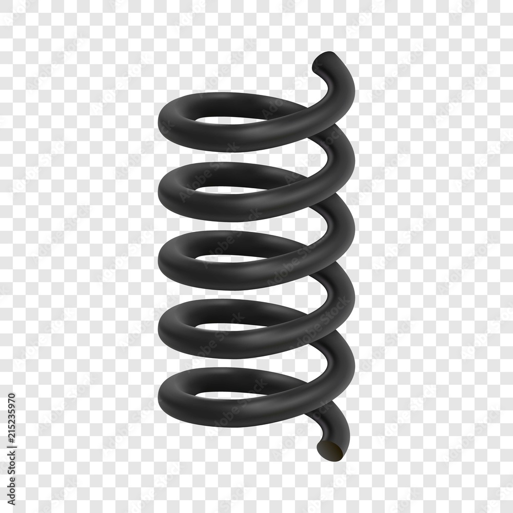 Car spring mockup. Realistic illustration of car spring vector mockup ...