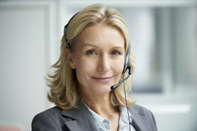 Close-up Of Telecaller With Headset