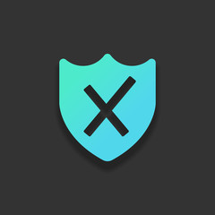 Poster - protection broken. simple icon. Colorful logo concept with soft