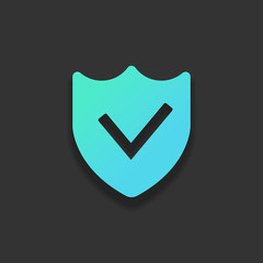 Poster - protection success. simple icon. Colorful logo concept with soft