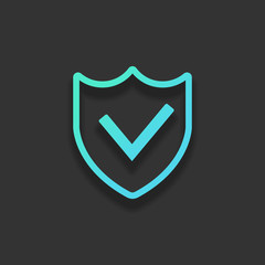 Poster - protection success. simple icon. Colorful logo concept with soft
