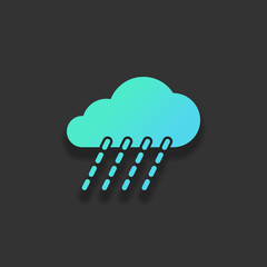 Poster - rain, weather icon. Colorful logo concept with soft shadow on da