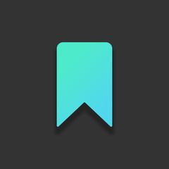 Poster - simple bookmark icon. Colorful logo concept with soft shadow on