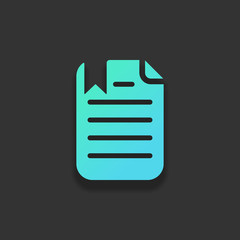 Poster - document with text and bookmark. Colorful logo concept with soft
