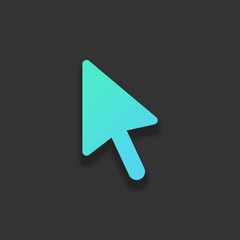 Poster - computer mouse arrow icon. Colorful logo concept with soft shado