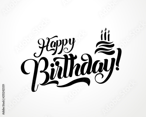 Happy Birthday Lettering Text Vector Illustration Birthday Greeting