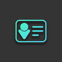 Poster - Identification card icon. Linear style. Colorful logo concept wi