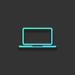 Poster - Laptop or notebook computer icon. Colorful logo concept with sof