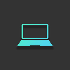 Poster - Laptop or notebook computer icon. Colorful logo concept with sof