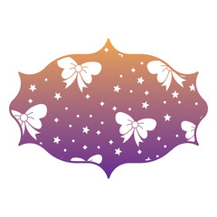 Sticker - stars and decorative bows pattern