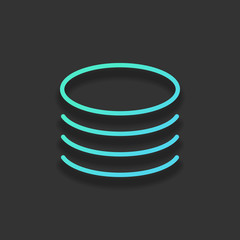 Poster - Database icon. Simple linear symbol, thin outline. Colorful logo