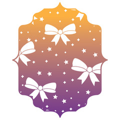 Sticker - stars and bows pattern