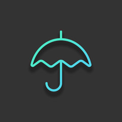 Poster - Simple umbrella icon. Linear, thin outline. Colorful logo concep