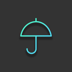 Poster - Simple umbrella icon. Linear, thin outline. Colorful logo concep