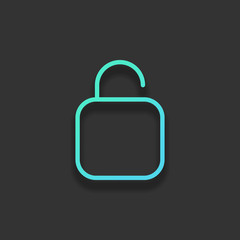 Poster - Simple unlock. Linear, thin outline. Colorful logo concept with