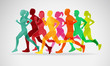Running marathon. Vector Illustration