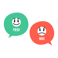 Poster - Choice yes or no with speaking bubbles and emotions. Easy to use for your website or presentation.