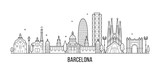 Fototapeta  - Barcelona skyline Spain city buildings vector