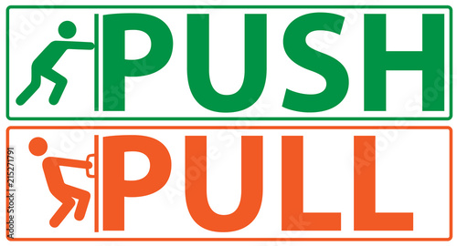 Cuadros en Lienzo push and pull vector illustration