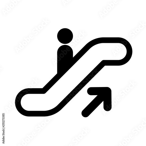Fotomural Escalator up icon - moving staircase