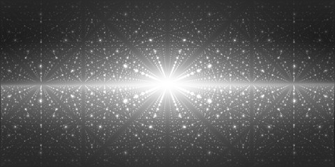 Wall Mural - Vector interstellar space background.Cosmic galaxy illustration.Background with nebula, stardust and bright shining stars.Vector Illustration for party ,artwork, brochures, posters.