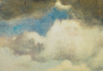 Wall Mural - a macro image an old postcard sky