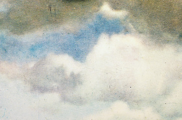 Wall Mural - a macro image an old postcard sky