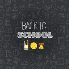 Aufkleber - Back to school concept. Lettering vector banner