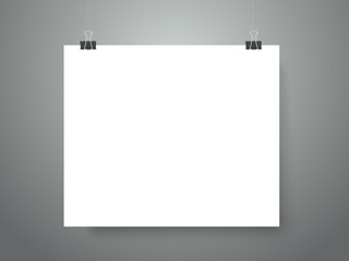 Aufkleber - Blank picture frame on the wall. Vector mockup