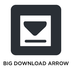 Canvas Print - big download arrow icon isolated on white background. Simple and editable big download arrow icons. Modern icon vector illustration.