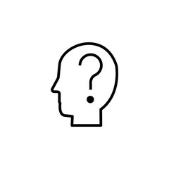 Poster - questions in head. element of job interview icon for mobile concept and web apps. thin line question