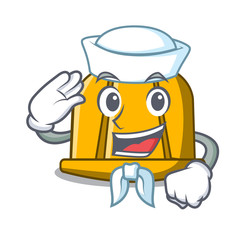 Canvas Print - Sailor construction helmet character cartoon