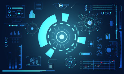 Poster - abstract technology ui futuristic concept hud interface hologram elements of digital data chart, com