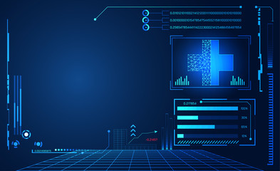Poster - abstract technology ui futuristic concept hud interface hologram elements of digital data chart, com