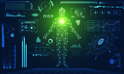 Poster - abstract technology ui futuristic concept hud interface hologram elements of digital data chart, com