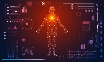 Poster - abstract technology ui futuristic concept hud interface hologram elements of digital data chart, com