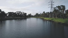 Time Lapse As A Drone Flies Along The Maribyrnong River In Melbourne