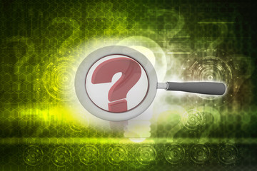 Poster - 3d rendering question mark search