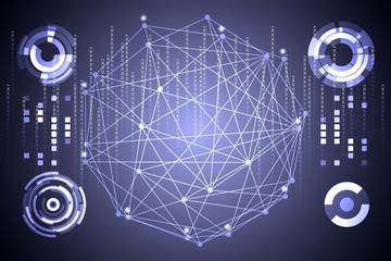 Poster - abstract technology ui futuristic concept hud interface hologram elements of digital data chart, com