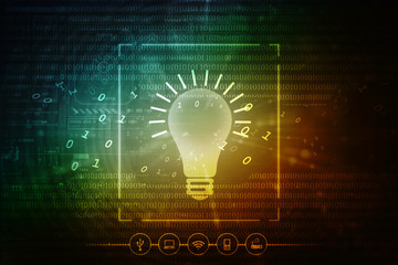 Poster - 2d rendering led white lightbulb

