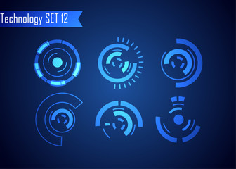 Poster - set of circle abstract digital technology ui futuristic hud virtual interface elements sci- fi moder