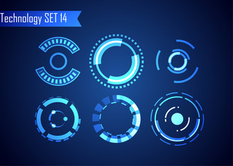 Poster - set of circle abstract digital technology ui futuristic hud virtual interface elements sci- fi moder