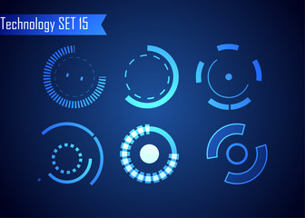 Poster - set of circle abstract digital technology ui futuristic hud virtual interface elements sci- fi moder