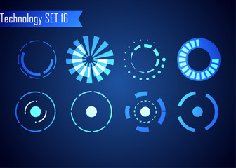 Poster - set of circle abstract digital technology ui futuristic hud virtual interface elements sci- fi moder