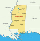 Fototapeta Mapy - Mississippi - vector map