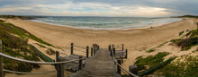 Panorama Of Soldiers Beach And Stairs In The Summer
