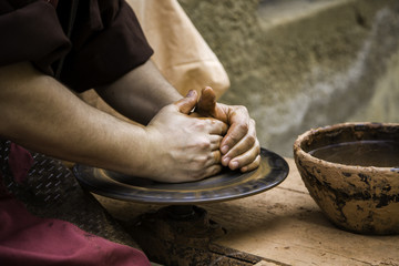 Traditional clay potter