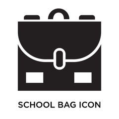 School bag icon vector sign and symbol isolated on white background, School bag logo concept